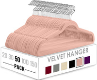 1 x RAW Customer Returns Utopia Home Premium Velvet Hangers 50 Pack - Non-Slip Durable Hangers - Pink Hangers with 360 Degree Rotating Hook - Heavy Duty Hangers - RRP €22.31