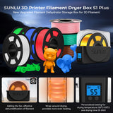 1 x RAW Customer Returns SUNLU Filament Dryer Box, Upgraded 3D Printer Filament Dryer with Fan, Storage Box for 3D Printing Filament 1.75, PLA PETG ABS TPU Filament Dryer Box, S1 Plus, Black - RRP €40.02