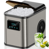 1 x RAW Customer Returns KeeGone stainless steel ice cube machine with LED display, ice machine ice cube maker and cleaning function, 2L water tank, including ice scoop and basket, 2 ice cube sizes for kitchen, office, bar and party - RRP €149.99