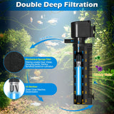 1 x RAW Customer Returns Aquarium filter for 150-560 liter tanks, anti algae UV clarifier internal filter submersible pump 1500L h crystal clear algae killer water pump for fresh and salt water aquariums - RRP €53.44