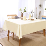 1 x RAW Customer Returns Deconovo tablecloth, water-repellent table linen, lotus effect tablecloths, 130x160 cm, cream, 1 piece - RRP €16.63