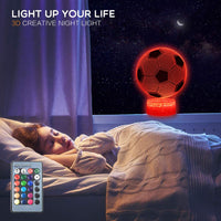 25 x Brand New MARZIUS Football Night Light for Kids Toy Night Light for Girls 3D Lamp 16 Colors Changing Lamp with Remote Control Football  - RRP €451.25