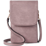 1 x RAW Customer Returns BOSTANTEN cell phone bag for shoulder leather, cell phone shoulder bag for women, cell phone bag with wallet for shoulder, handbag women shoulder bag for designer purple - RRP €29.99