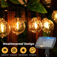 1 x RAW Customer Returns Woolmug Outdoor Solar Fairy Lights, 23M 30 3 LED Solar Fairy Lights Bulbs Outdoor, 4 Modes USB Waterproof Solar Fairy Lights for Garden, Wedding, Balcony, House, Christmas Decoration, Warm White - RRP €49.99