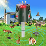 1 x RAW Customer Returns Cat Repeller, 5 Modes Cat Repeller for Garden, 33ft Solar Ultrasonic Animal Repeller, Waterproof Cat Repeller for Dogs, Foxes, Deer, Raccoons, Skunks, Rats, Birds - RRP €51.92