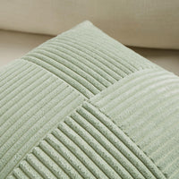 1 x RAW Customer Returns FDTERN Set of 2 Boho Cushion Covers for Sofa 30x50 in Corduroy, Modern Soft Decorative Cross Pattern Throw Pillow Covers for Sofa Bedroom, Light Green - RRP €22.8