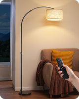 1 x RAW Customer Returns EDISHIIE Arc Floor Lamp for Living Room, Floor Lamp with Stepless Dimming LED Bulb 2700K-6000K , Remote Control, Foot Switch and Rotating Head, for Living Room Bedroom - RRP €74.99