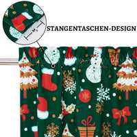 20 x Brand New LuxFocus Christmas Kitchen Curtains, Christmas Snowman Decorations Short Row Curtains for Kitchens, Christmas Party, Cafe, Kitchen Curtains, Bathroom, Living Room, Window Curtains, Green, 26 x 36 inch - RRP €408.0