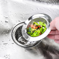 1 x RAW Customer Returns Drain strainer set of 2, 112 mm sink strainer, stainless steel sink strainer, strainer basket sink, drain strainer, kitchen sink shower drain strainer, prevent blockage - RRP €9.59