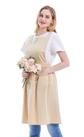 1 x RAW Customer Returns Nanxson Women s Cotton Bib Apron Solid Color Work Apron CF3046, One Size, Linen - RRP €18.13