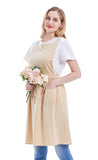 1 x RAW Customer Returns Nanxson Women s Cotton Bib Apron Solid Color Work Apron CF3046, One Size, Linen - RRP €18.13