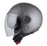 1 x RAW Customer Returns NZI Open Face Motorcycle Helmet with Sun Visor, Inner Visor, Sizes XS to XXXL Matt Anthracite, XL 60-61 cm - RRP €81.32