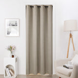 1 x RAW Customer Returns Deconovo Anti-Fire Curtains Completely Opaque Thermal Insulating Cold and Heat for Living Room Bedroom with Motifs 2 Pieces 140x240 cm Linen - RRP €40.61