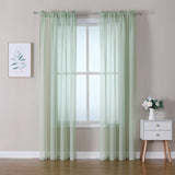 1 x RAW Customer Returns MIULEE Set of 2 Sheer Voile Curtain Rod Pull-through Transparent Curtain Made of Polyester Window Curtain Transparent Living Room Airy Decorative Curtain for Bedroom 140 x 245 cm W x H , Rod Pocket Green - RRP €26.21