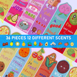 2 x Brand New DSLSQD Pack of 36 fruit bookmarks, fruit bookmarks for children, scented bookmarks, scratch, bookmarks, paper, funny classroom bookmarks, marking pages, for students, teachers, reading, school - 12 styles - RRP €33.6