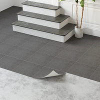 1 x RAW Customer Returns PVC floor covering self-adhesive tiles dark grey marble 30 x 30 cm, tile look vinyl floor tiles for entrance door, living room, kitchen, balcony, storage room, 20 pieces 1.8 m  - RRP €26.81