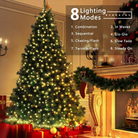 1 x RAW Customer Returns BrizLabs Christmas Tree Fairy Lights Outdoor, 100M 1000 LED Christmas Fairy Lights Outdoor Power Operated 8 Modes Waterproof Decorative Fairy Lights for Indoor Room Garden Wedding Party, Warm White - RRP €55.99