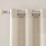 1 x RAW Customer Returns MIULEE Set of 2 Voile Curtains Sheer Linen Curtain with Eyelets Transparent Irregular Texture Curtain Eyelet Curtain Window Curtain Translucent for Bedroom 245 x 140cm H x W Golden Beige - RRP €37.8