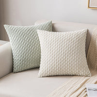 1 x RAW Customer Returns MIULEE Corduroy Cushion Cover Pillowcases Decorative Cushion Cover Modern Sofa Cushions Throw Pillows Couch Cushions Decorative Pillows Soft for Sofa Living Room Bedroom Set of 2 45 x 45 cm Cream White - RRP €16.99