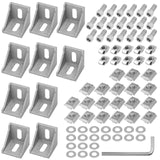 1 x RAW Customer Returns Belle Vous 81 Piece 4040 Series Aluminum Corner Bracket and Connector Set - 40 x 40mm, 8mm Slot - Connectors for Silver L-Shaped Extrusion Profiles and T-Nuts Screws - Corner Brackets - RRP €17.49