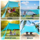 1 x RAW Customer Returns Beach tent sun protection beach tents beach shell shell UPF50 with sand shovel, pegs and stability poles, outdoor shade for camping trips, fishing, backyard fun or picnics - RRP €80.66