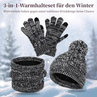 14 x Brand New SalLady Knitted Hat Scarf Gloves Set, Winter Hat, Scarf Gloves for Little Ones, Winter Warm Set for Children Ages 5 to 12 - RRP €225.82