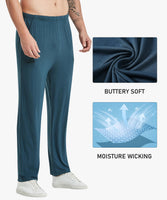 1 x RAW Customer Returns MoFiz Men s Modal Pajama Long Pants Soft Trousers with Pockets 2 Piece Blue Black M - RRP €33.99