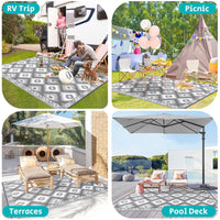 1 x RAW Customer Returns SHACOS Garden Carpet Outdoor Grey 180x270cm Plastic Balcony Terrace Carpet Weatherproof Camping Carpet Waterproof Outdoor Carpet Flat Weave Carpet for Balcony Terrace Garden - RRP €47.29