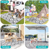 1 x RAW Customer Returns SHACOS Garden Carpet Outdoor Grey 180x270cm Plastic Balcony Terrace Carpet Weatherproof Camping Carpet Waterproof Outdoor Carpet Flat Weave Carpet for Balcony Terrace Garden - RRP €47.29