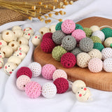 40 x Brand New ZEFAN wooden beads set, 99 pieces wooden beads with face and crochet beads, natural wooden beads, wooden balls with hole for DIY jewelry decorations necklace bracelet - RRP €492.4