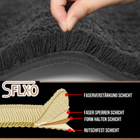 1 x RAW Customer Returns SFLXO Bath Mat 120cm x 70cm Non-Slip Bath Rug Machine Washable Anti-Slip Bath Rug Soft Water-Absorbent Bath Mats Fluffy Microfiber Bathroom Rug Dark Gray Reusable - RRP €38.99