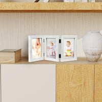 3 x Brand New Samdola 3 picture frames 10x15 picture frame collage white with hinge triple folding frame, gift for mother, girlfriend - RRP €57.45