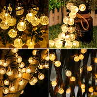 1 x RAW Customer Returns Solar fairy lights for outdoors, 18 m 160 LED fairy lights for outdoors solar with 8 modes crystal balls, waterproof outdoor fairy lights for garden, patio, balcony, wedding, party decorations warm white  - RRP €23.99