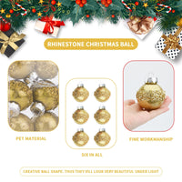 1 x Brand New 6 PCS Christmas Ball Set Creative Christmas Decorations Knitting Shiny Christmas Accessories Hanging Decorations for Christmas Tree Home Christmas Balls Ornament Gold  - RRP €20.4