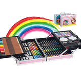 1 x RAW Customer Returns 145-piece painting case, deluxe aluminum carrying case, drawing set with markers, oil pastels, wax pencils, colored pencils, wax crayons, oil pastels, etc., for children, beginners and adults as a gift, pink - RRP €38.28