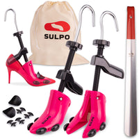 1 x RAW Customer Returns SULPO shoe tree - shoe stretcher made of robust plastic - shoe stretcher, shoe stretcher for high heels - keeps the shoe in shape - includes practical storage bag shoe horn - one size - RRP €23.99