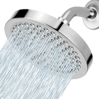 1 x RAW Customer Returns Voolan High Pressure Shower Head, 15cm Fixed Shower Head, Luxury Chrome Finish, Angle Adjustment and Easy Installation in 1 Min Without Tools Required, Round - RRP €18.68