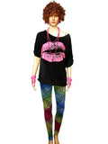 4 x Brand New Blulu 80s women s costume set, T-shirt, leggings pants earring necklace gloves bracelet short sleeve leopard, XXXL  - RRP €148.16