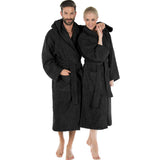 1 x RAW Customer Returns CelinaTex S-XXXL bathrobe hood plain long patch pockets women men unisex warm terry cotton OEKO-TEX Montana - RRP €40.01