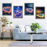 6 x Brand New RICUVED 4 Pieces Diamond Painting Pictures, 5D Beach Landscape Diamond Painting Pictures Adults Love Diamond Painting Pictures Set Full Drill Diamond Painting Cross Embroidery Painting for Home Decor - RRP €120.96