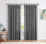 1 x RAW Customer Returns CKNY Curtains Tab-Top Voile Window Curtain with Loops Semi-Transparent Bedroom Living Room Pack of 2 245 cm x 140 cm H x W Grey - RRP €37.3