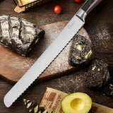 10 x Brand New JIAUFU knife bread, high quality 50Cr 15MoV stainless steel, cut smoothly without scrap, feels comfortable in a shape, Christmas Thanksgiving gift - RRP €272.2