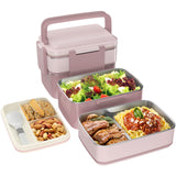 1 x RAW Customer Returns WayEee Bento Box, Lunch Box for Adults with Stainless Steel Compartment, Leak-Proof Lunch Box 1500ml Volume, BPA Free, Keeps Fresh for a Long Time Pink  - RRP €19.15