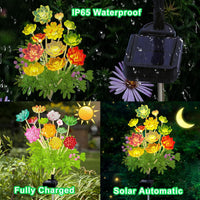 1 x RAW Customer Returns YJFWAL Solar Garden Lights Outdoor, Succulent Solar Lights, Garden Gifts for Women, Succulent Plant Yard Decor Waterproof for Lawn Patio Pathway 2-Pack  - RRP €20.16