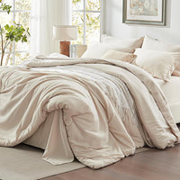 1 x RAW Customer Returns Lanqinglv bed linen 135x200cm 2-piece beige plain duvet cover 135x200cm with zipper and pillowcase 80x80cm made of renforce microfiber - RRP €27.6