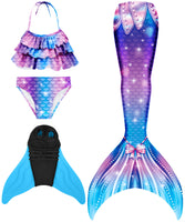 1 x RAW Customer Returns DNFUN mermaid fin girls with mermaid tail with mermaid fin children for swimming - RRP €46.99