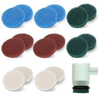 2 x RAW Customer Returns Electric Cleaning Brush Compatible, 16 Piece Cleaning Pads Set, Universal Brush Set for Household Cleaning 4 Foam Pads 4 Performance Pads 4 Kitchen Mat 4 Microfiber Pad  - RRP €16.1