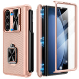 1 x RAW Customer Returns Doeshine Case for Samsung Galaxy Z Fold 5 with S Pen Slot Stand, Full Body Rugged Phone Case with Tempered Glass Screen Protector Camera Protection, Military Protective Case with Hinge Protection Gold  - RRP €24.11