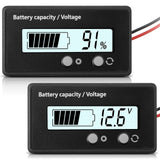 1 x RAW Customer Returns Battery Meter with Alarm DC 12V 24V 36V 48V 60V 72V 84V, Front Adjustment and Switch Key, Lithium-Ion and Lead-Acid Battery Capacity Voltage Indicator Monitor White  - RRP €9.99