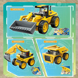 1 x RAW Customer Returns Technology Truck 3 in 1 Building Blocks for Children Clamp Building Blocks City Bulldozer Dump Truck Excavator Construction Site Truck Toy Gift for Technology from 4-8 Years Compatible with Lego 203PCS  - RRP €19.99